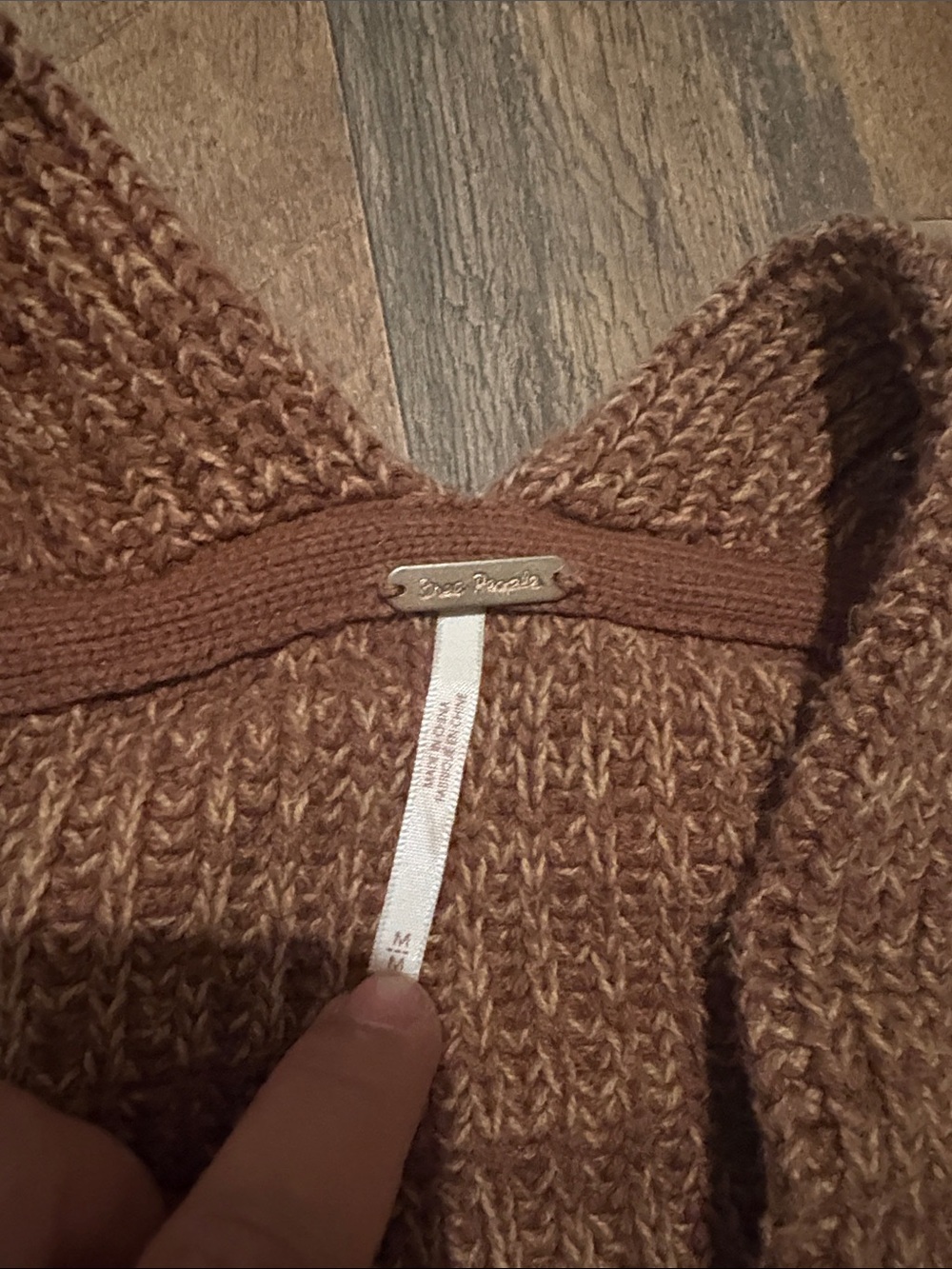 Free People Chunky Rust Brown Open-Front Cardigan - Picture 2 of 6